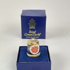 Vintage Boxed Royal Crown Derby Fine Bone China Thimble Bali