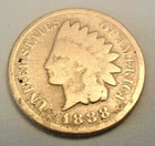 1888 P Indian Head Cent Penny CULL **FREE SHIPPING**