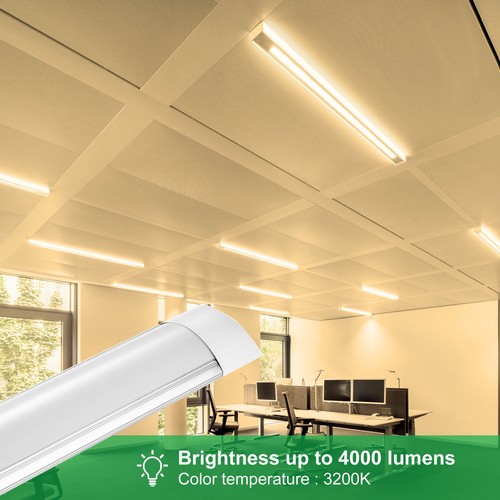Lampada LED per ambienti umidi 4 x 120 cm garage tubo plafoniera lampada per vasca 3000 K 40 W - Foto 7 di 12