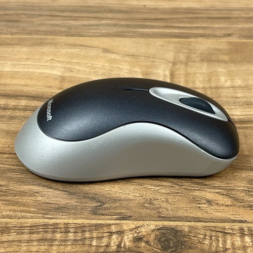 Microsoft 1057 Black/Silver 3-Button Wireless USB Receiver Optical Mouse 2000 - Picture 3 of 5