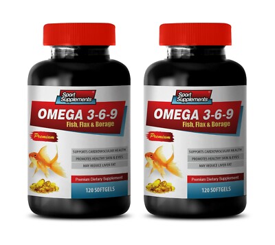 vision supplements - OMEGA 3 6 9 Fish Oil 1200mg - metabolism booster -2 Bot
