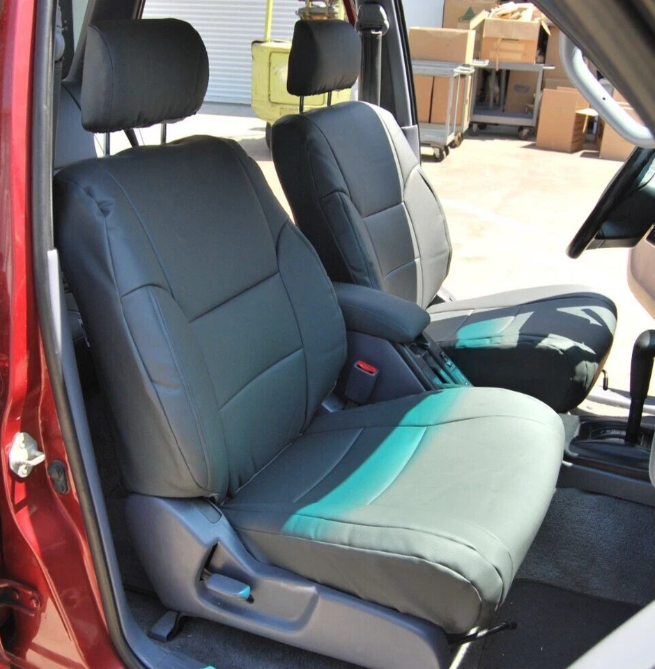 para TOYOTA 4RUNNER 1984-1995 S. CUERO AJUSTE PERSONALIZADO 2 FUNDAS ASIENTO DELANTERO 13 COLORES Foto 2 de 4
