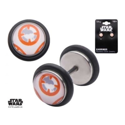 Star Wars Episode 7 BB-8 Lead Hero Droid Screw Back Earrings