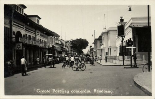 indonesia, JAVA BANDUNG, Groote Postweg Concordia, Lafayette 1920s RPPC Postcard - Picture 1 of 2