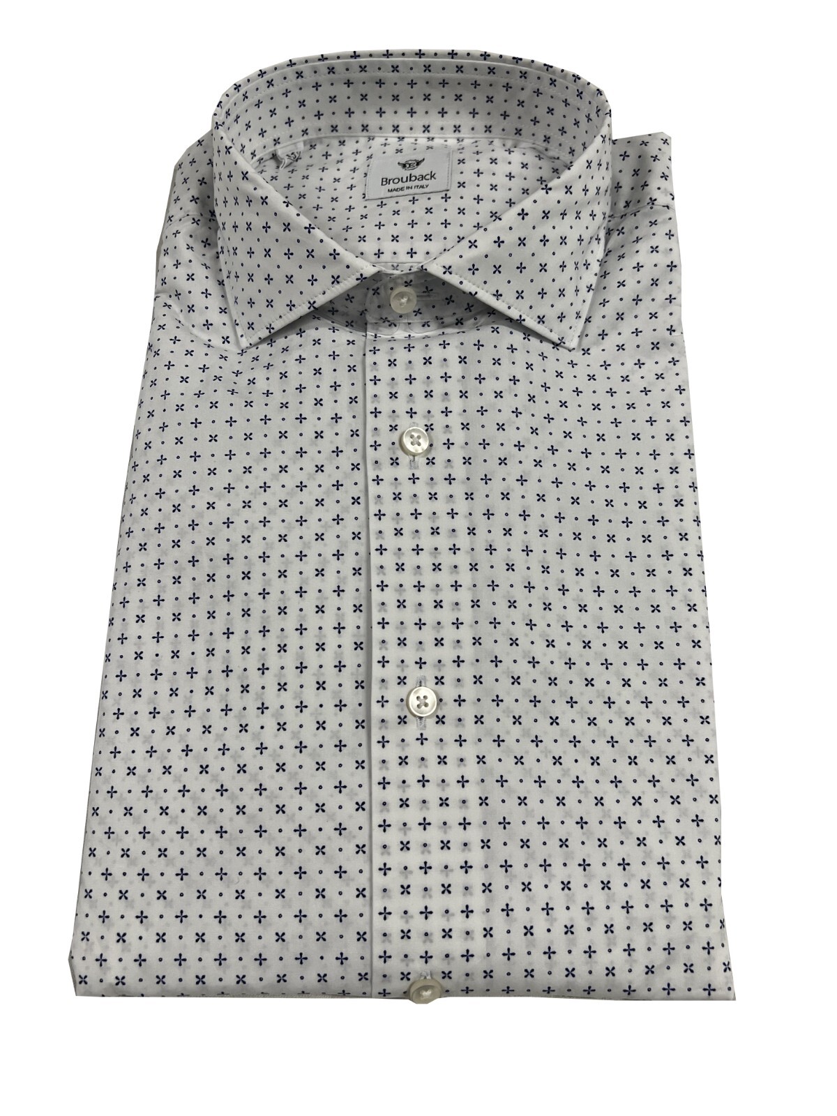 ЧЕХОЛ-КНИЖКА camicia uomo fantasia bianco/blu ASC NISIDA 38 Z73 СДЕЛАНО В ИТАЛИИ