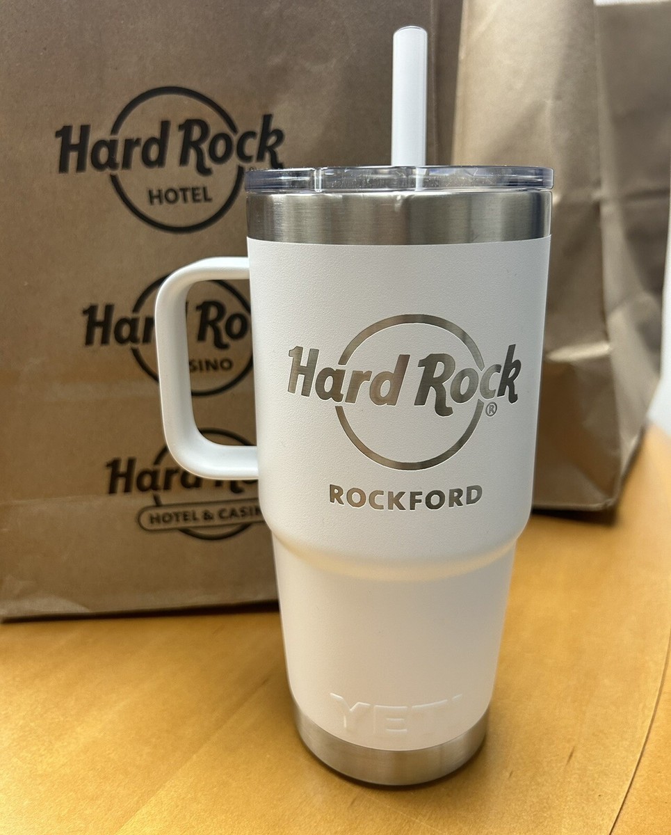 Yeti Hard Rock Hotel Casino Rockford Branded White Stainless