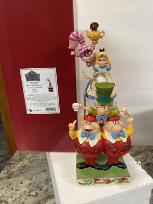 Disney Traditions Jim Shore Alice in Wonderland Stacked ''We're All Mad Here'' NEW