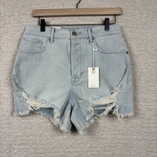 Good American Shorts Womens 4/27 Blue Bombshe...