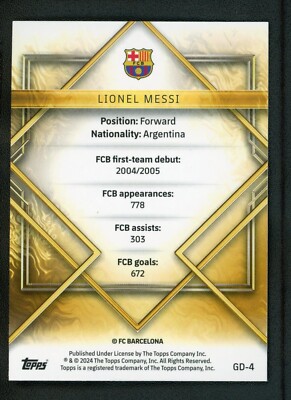 2024 LIONEL MESSI TOPPS GOLD DRIP | eBay UK