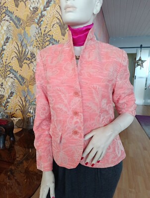 Blazer Jacke  M 40 Etikett ATELIER GS Rosa Brokat Stehkragen neu Futter Exklusiv