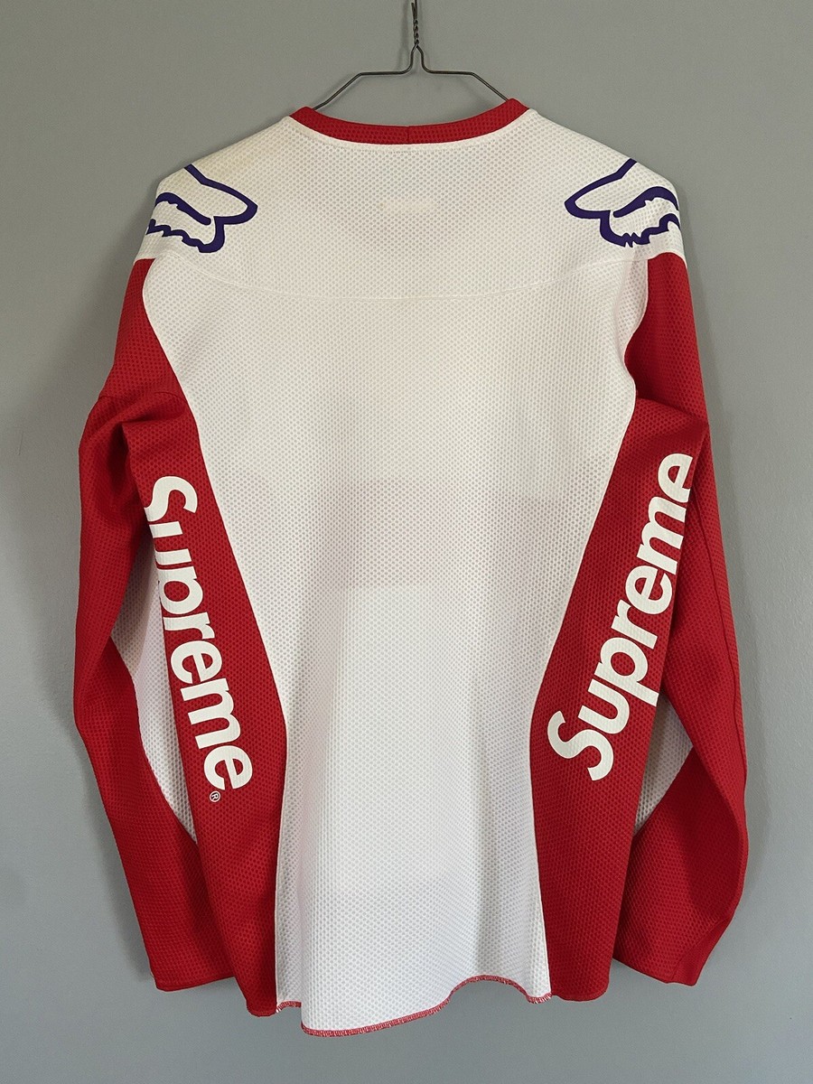 トップス supreme Fox Racing Moto Jersey NEW Supreme Fox Racing Moto Jersey Top White Red SS18 Size