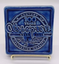 Pewabic Pottery Absopure 100 Year Service Commemorative Tile 2008 w/Box & Insert