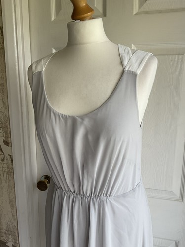 Mint Velvet Silver Grey Floaty Asymetric Strappy Occasion Dress Size 12 - 第 2/4 張圖片