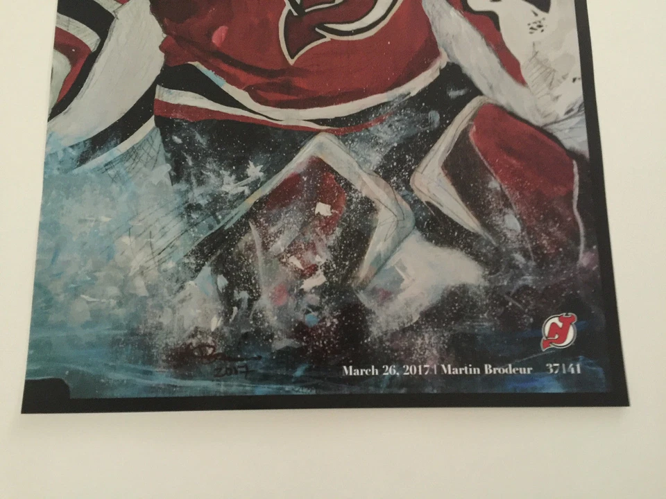 Póster New Jersey NJ Devils Gameday 26/03/17 pintura Martin Brodeur Foto 3 de 4