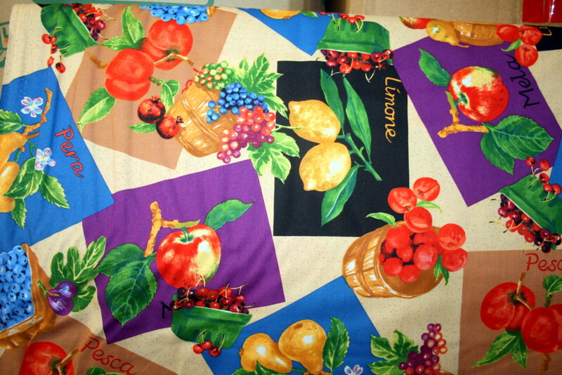 MIXED FRUIT AND VEGETABLES IN ITALIAN FROM SHAMASH AND SONS - 100% COTTON FABRIC