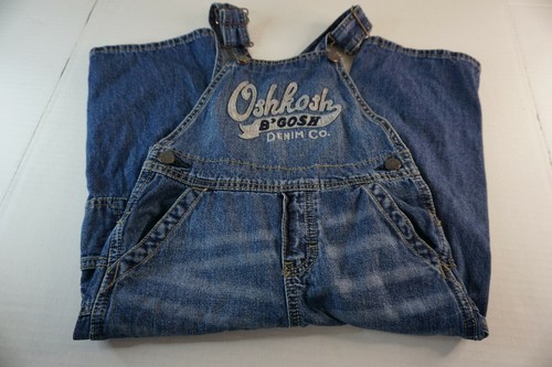 OshKosh B'Gosh SZ 3T Heritage Overalls Denim Vestback Carpenter Logo Whiskered - Picture 4 of 10