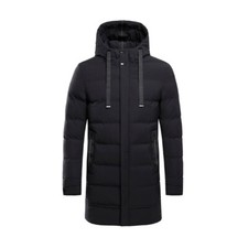 Men's Long Jacket Winter Warm Puffer Bubble Hooded Coat Quilted Padded Outwear