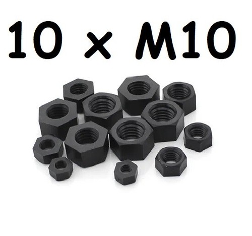 Tuercas hexagonales de nailon negras M10 M8 M6 M5 M4 M3 modelo de coche de radiocontrol de plástico de 25p vendedor del Reino Unido - Imagen 24 de 25