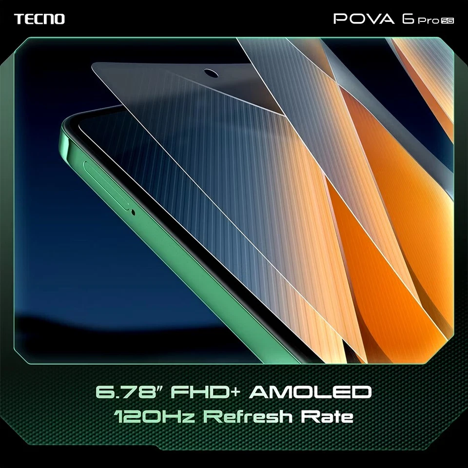 (Unlocked) TECNO Pova 6 Pro 5G 12GB+256GB GREEN Dual SIM Android Cell Phone - Image 4 of 4