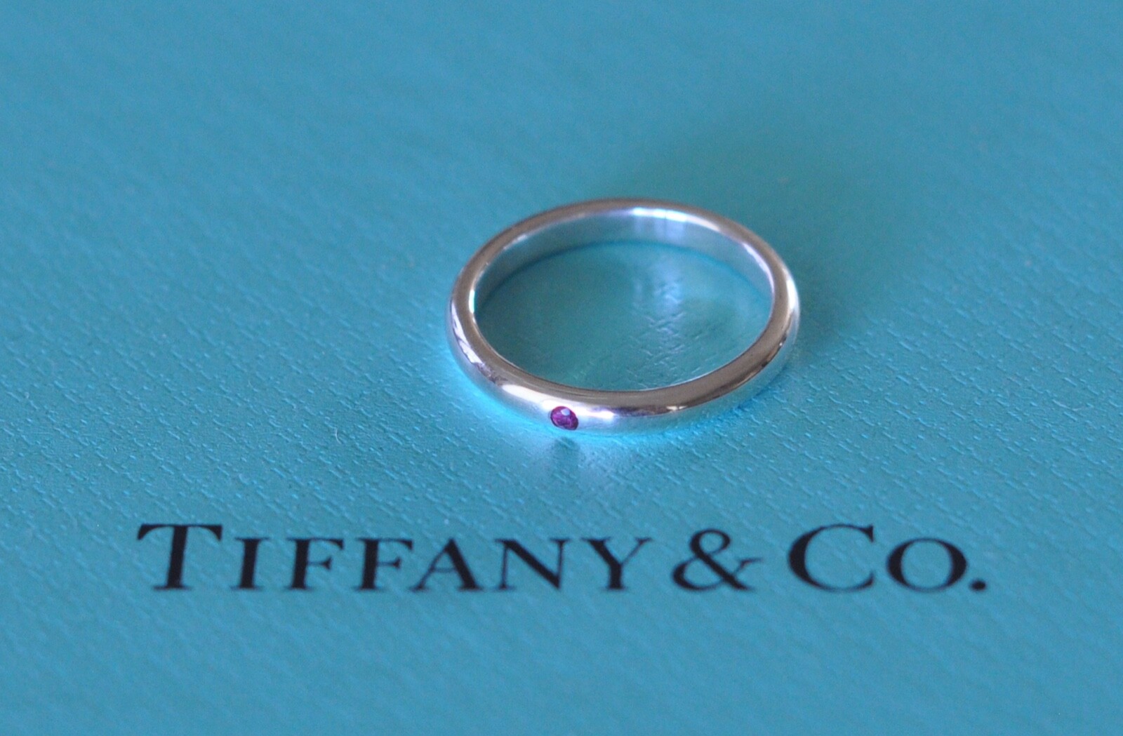 Tiffany & Co. Elsa Peretti Ring Sterling Silver 925 With Ruby Size  6 US