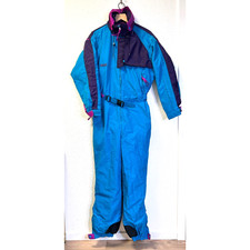 Columbia 90s Ski Suit, One Piece Snow, Color Block, Vintage, Retro, Teal