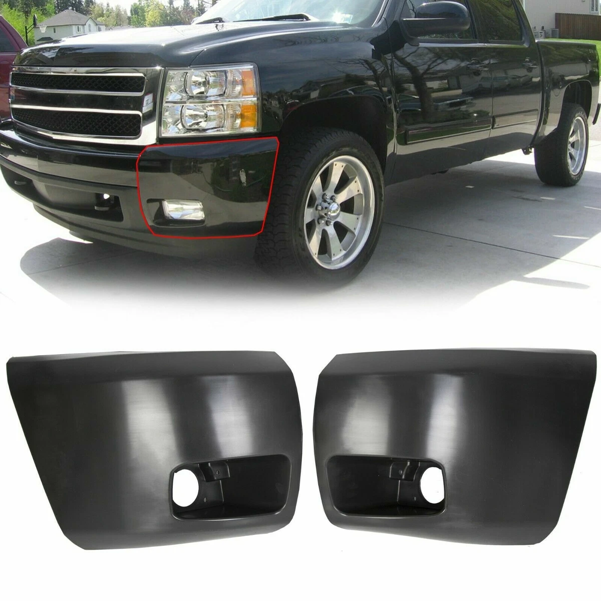 2009 chevy silverado front bumper end caps deals