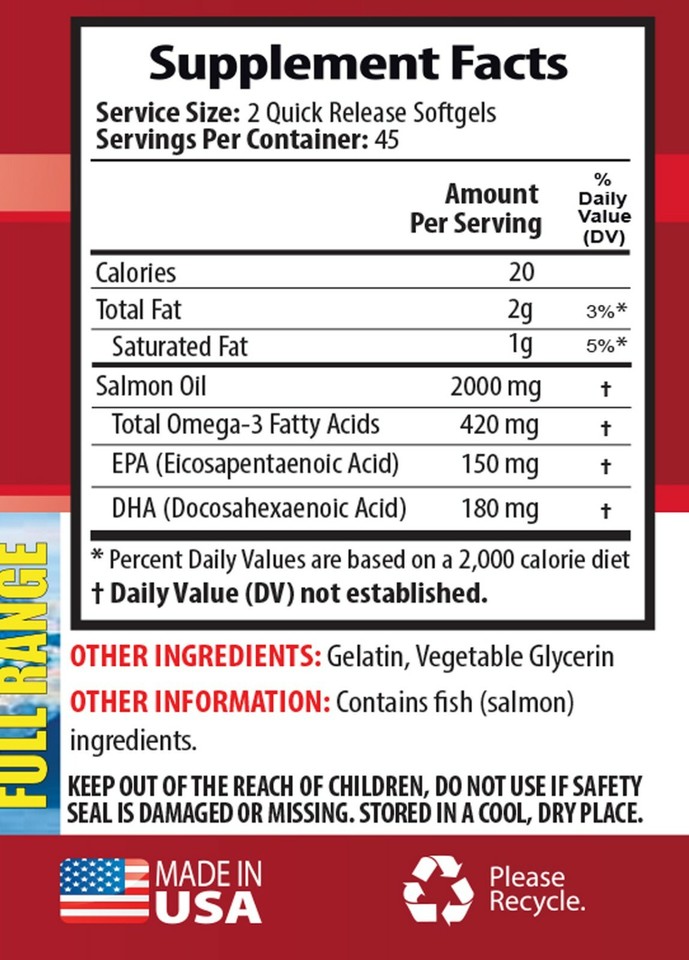 heart health supplement ALASKAN SALMON OIL 2000MG immune system