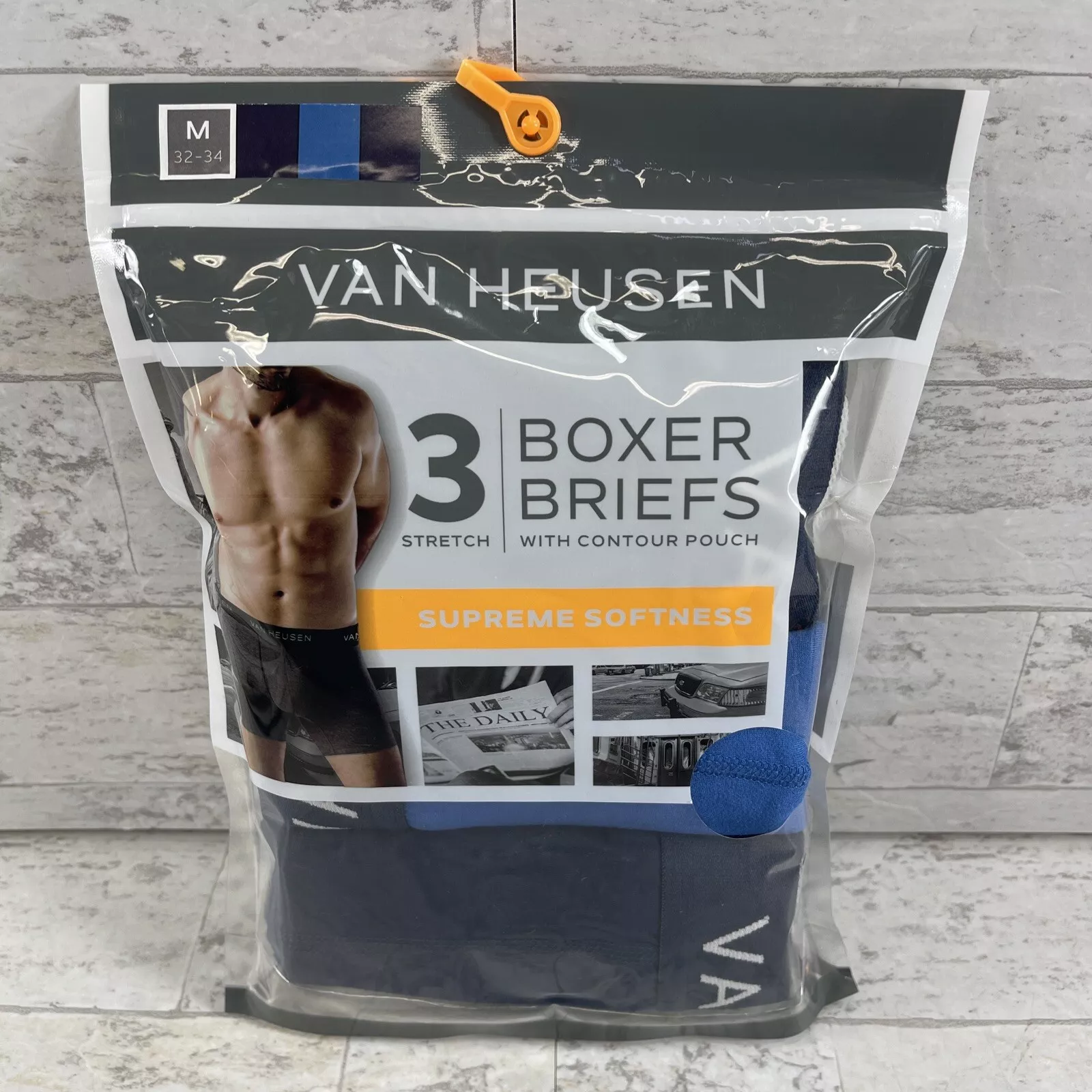 Pack de 3 slips boxer moyen homme Van Heusen noir bleu gris douceur suprême