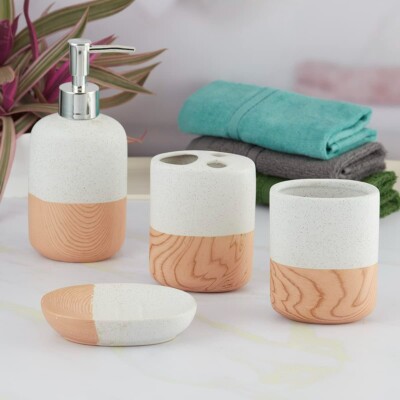 New Ceramic Bathroom Accessories Set for Home Decor Gift Item Set of 4 A35