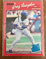 1990 Donruss Rated Rookie Greg Vaughn #37 RC Brewers