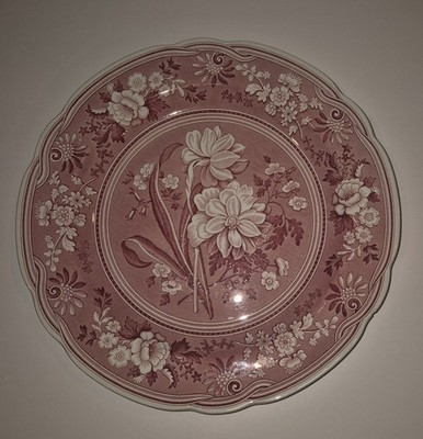 Spode England Botanical Archive Collection Georgian Series Red White 10.25 Plate