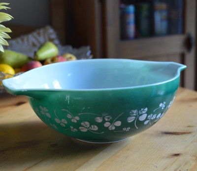 Großes Vintage Pyrex Geschirr Grünklee Kleeblatt Aschenputtel Schüssel Salat Mixen