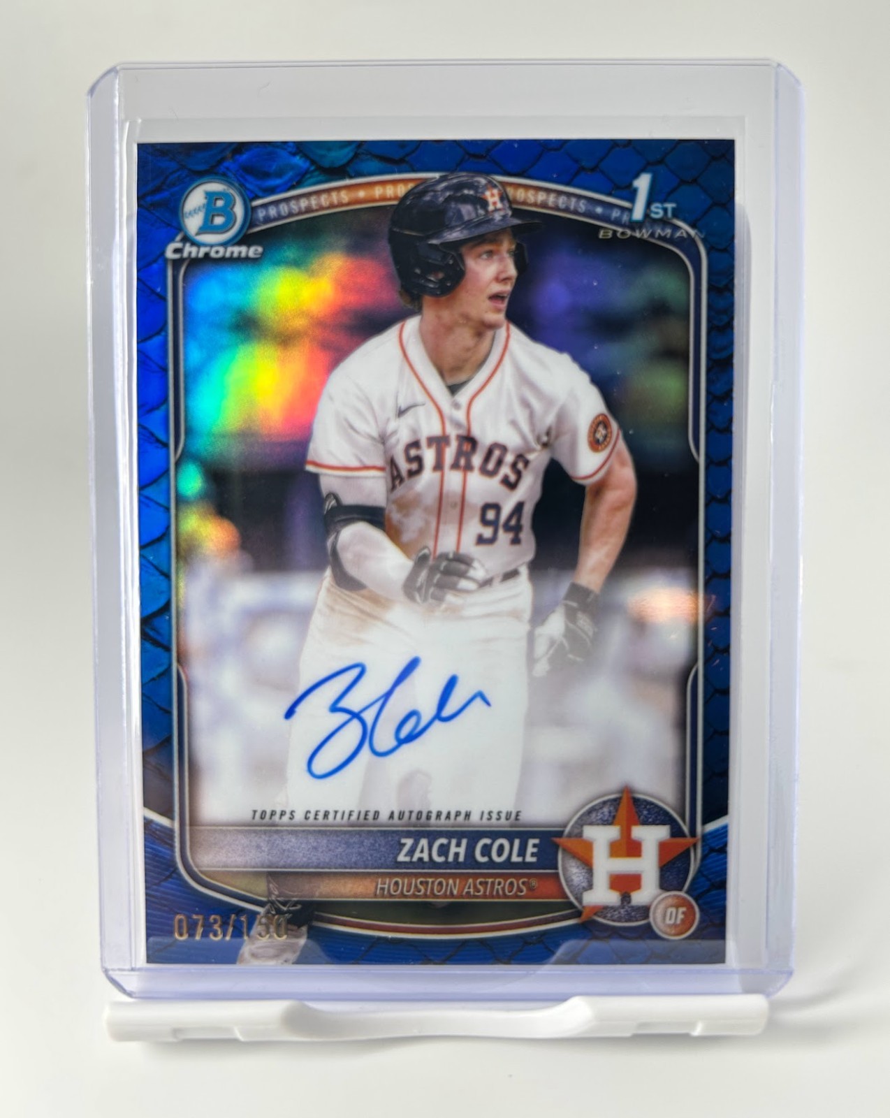 2025 Bowman Chrome Zach Cole 1st Bowman Auto Blue Reptillian   /150