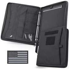 Cuaderno táctico portafolio carpeta de anillos con Large -12 x 13.6 IN Negro -
