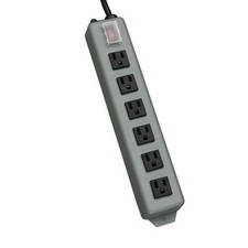 Tripp Lite 6 Outlet Power Strip Blue Gray 15 Foot Heavy Duty Cord Wall Mount