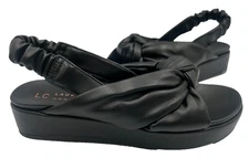 LC Lauren Conrad Women's Sumana Bow Slide Slingback Sandals Black Size:8 155I