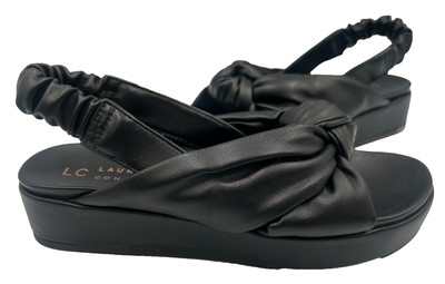 LC Lauren Conrad Women's Sumana Bow Slide Slingback Sandals Black Size:7.5 155i