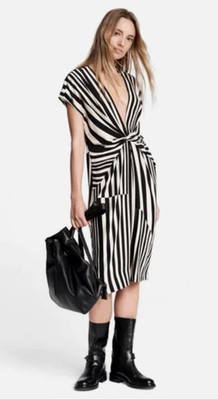 MINT CONDITION Rag & Bone $525  Beatrice Silk Dress Gold & Black Stripe Size: 8