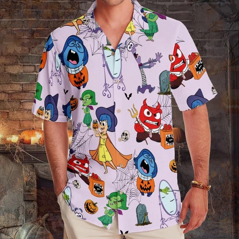 Halloween Inside Out 2 Hawaiian Shirt, Inside Out Button Shirt