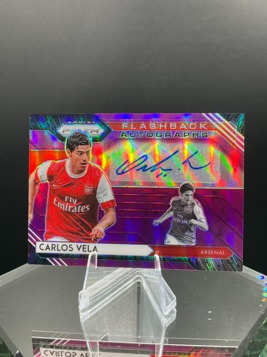 2020-21 Panini Prizm Premier League Carlos Vela Flashback Auto Purple 22/99