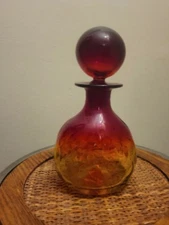 Blenko Handmade Glass 6616 Decanter in Tangerine Joel Myers Design