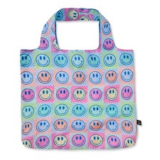 Life is Good 140325 - Checkered Smiles Roll and Go Tote - Cloud White