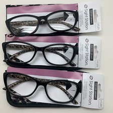 "3 PAIR" Foster Grant Sight Station SSR 24 640 BLK +1.25 Reading Glasses READERS