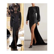 NWT Valentino Garavani Black Silk Satin Gown Le Noir Fall 24 $11,500 - Size US 8