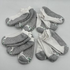 Hanes Ankle Socks Unisex Kids M Gray White Colorblock Athletic Everyday Wear