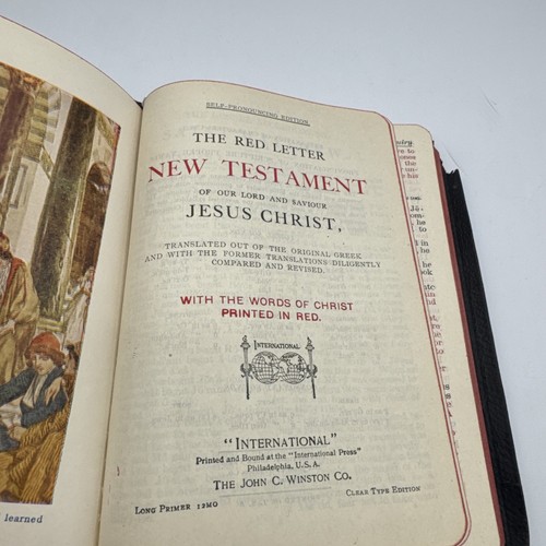 Biblia Nuevo Testamento Salmos Escocesa Carta Roja RARA Masónica Grand Rapids De Colección - Imagen 7 de 15