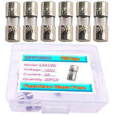 20PCS Mini Fuse 3.6X10 Mm 5 a 5 Amp 125 V 125 Volt 0.14X0.39 Inch F5AL Fast B...