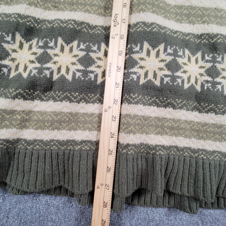 Suéter Burton Ronin Para Hombres Grande Verde Fair Isle Sudadera con Capucha Lana de Cordero Parches en el Codo Foto 3 de 4