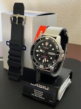 CASIO MTP-S110-1AV Solar Diver Watch Mesh Strap