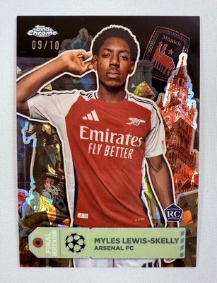 Myles Lewis-Skelly 2024-25 Topps Chrome UEFA Final Destination Black RC #/10 SSP